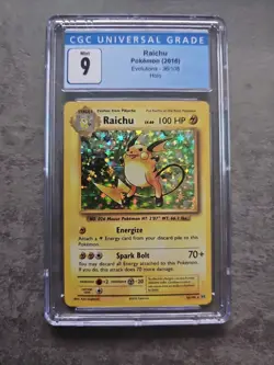 Pokemon 2016 Evolutions Holo 36/108 Raichu CGC 9 Mint PSA - Image 1