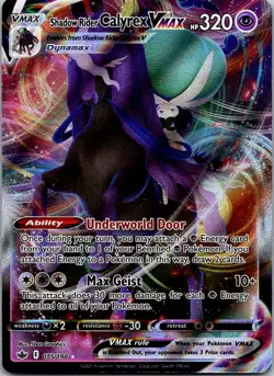 Pokemon SWSH06: Chilling Reign #075/198 Shadow Rider Calyrex VMAX - Image 1