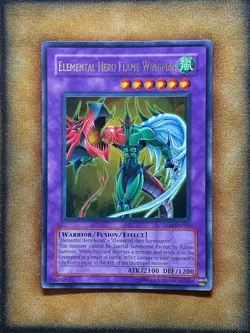 Yugioh Elemental Hero Flame Wingman TLM-EN035 Ultra Rare LP - Image 1