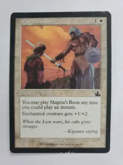 MTG Magic The Gathering Card Mageta's Boon Enchant Creature White Mirage 2000 - Image 1