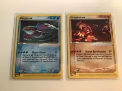 Kyogre Groudon Ex 001 002 Nintendo Black Star Promo Rare Pokemon Card Non Holo - Image 1