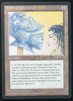 Helm of Obedience Alliances Misprinted Back Error Magic Card MTG - Image 1
