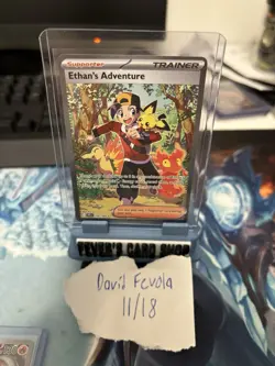 Pokemon TCG Destined Rivals Ethan's Adventure Full Art Trainer Card 236/182 Sir - Image 1