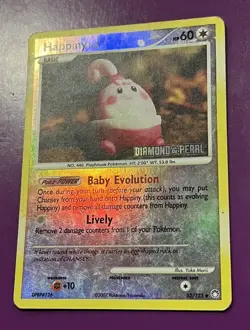 2007 Happiny LV.8 52/123 DPBP#126 Diamond & Pearl Pokemon TCG Reverse Holo Card - Image 1