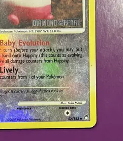 2007 Happiny LV.8 52/123 DPBP#126 Diamond & Pearl Pokemon TCG Reverse Holo Card - Image 4