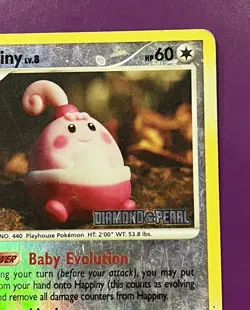2007 Happiny LV.8 52/123 DPBP#126 Diamond & Pearl Pokemon TCG Reverse Holo Card - Image 5