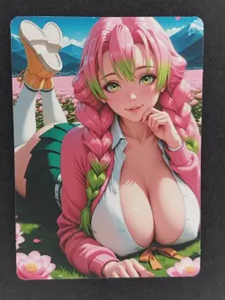 Mitsuri Demon Slayer Card Anime Holo Waifu Sexy Goddess Doujin Card Double Sided - Image 1