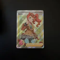 Pokemon Sonia Trainer Card 192/192 Rebel Clash Ultra Rare Full Art NM Condition - Image 1