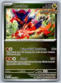 Koraidon - Reverse Holo - Temporal Forces TEF 119/162 Rare Pokemon TCG Card - Image 1