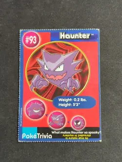 Haunter #93 Pokemon The First Movie Promo Card PokeTrivia 1998 - Image 1