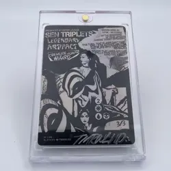 Magic The Gathering TMRWLND Artist Proof Signed Foil 1198 Sen Triplets RARE - Image 1