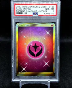 2017 Pokemon BURNING SHADOWS Fairy Energy (Secret) 169/147 Shadows Holo PSA 8 - Image 1