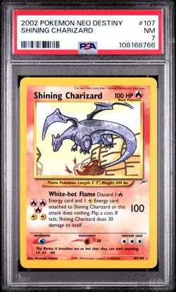 2002 POKEMON NEO DESTINY #107 SHINING CHARIZARD PSA 7 - Image 1