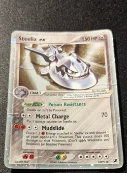 Pokemon EX UNSEEN FORCES - #109/115 Steelix ex - ENG - Ultra Rare Holo - Damaged - Image 3