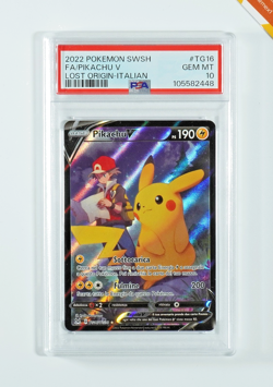 Pokemon PSA 10 Pikachu V #TG16 Full Art Origine Perduta 2022 Italiano - Image 1