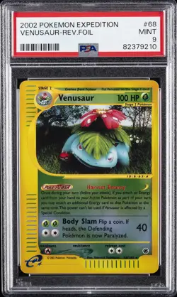 2002 POKEMON EXPEDITION #68 VENUSAUR-REVERSE FOIL PSA 9 - Image 1