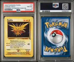 Zapdos Holo #15 PSA8 - Pokemon Fossil 1999 Unlimited - ENG - NM - Image 3