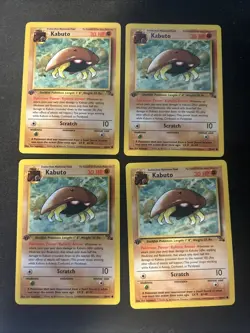 Kabuto 50/62 Fossil 1st Edition NM Pokemon Lot Of 4 - Image 1