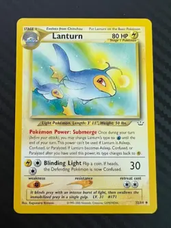 Pokemon TCG Lanturn Neo Revelation 32/64 Unlimited Uncommon VLP - Image 1