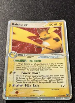 Pokemon EX EMERALD - #97/106 Raichu ex - ENG - Ultra Rare Holo - Heavily Played - Image 3