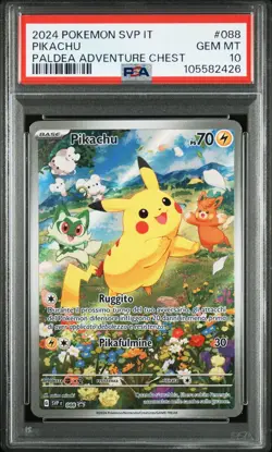 Pokemon PSA 10 Pikachu #088 SVP IT Paldea Adventure Chest Promo 2024 Italiano - Image 2