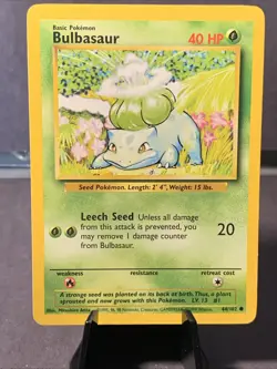 Pokemon TCG 1999 Bulbasaur Base Set Unlimited Starter Pokemon #44/102 VTG WOTC - Image 1