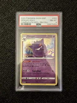 POKEMON CHAMPION'S PATH SPECIAL PIN COLL. GENGAR #SWSH052 PSA 8 NM #115278751 - Image 1