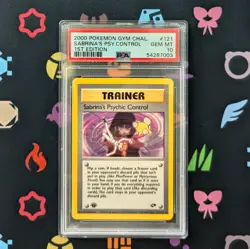Pokemon PSA 10 Sabrina's Psychic Control #121 - 1st Edition Gym Challenge - Image 1