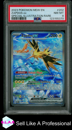 ZAPDOS EX POKEMON 202 2023 151 NM-MT ENGLISCH PSA 8 - Image 1