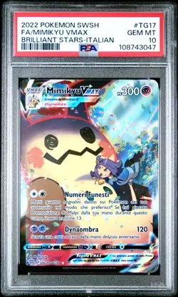 Pokemon PSA 10 Mimikyu Vmax #TG17 Full Art Astri Lucenti 2022 Italiano - Image 2