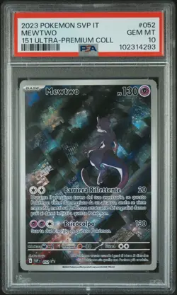 Pokemon PSA 10 Mewtwo #052 151 Ultra Premium Collection Promo 2023 Italiano - Image 2