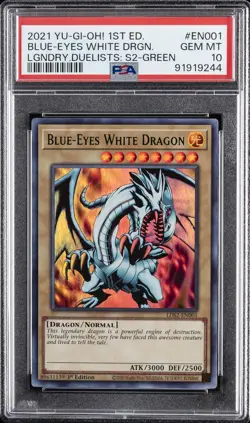 2021 YU-GI-OH! LEGEND DUELISTS: SEASON 2 #EN001 BLUE-EYES WHITE DRAGON PSA 10 - Image 1