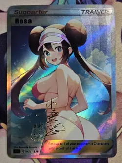 CUSTOM Rosa Pokemon Anime Waifu Sexy Doujin ACG/CCG DIY Trainer Art Card - Image 1