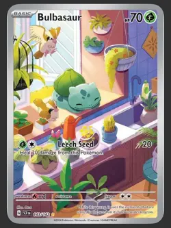 Pokemon TCG Bulbasaur Stellar Crown Illustration Holo Card 143/142 - Image 1