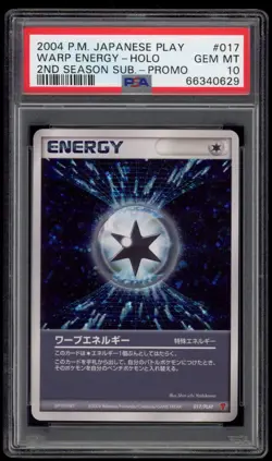 PSA 10 Gem Mint Warp Energy Holo 017/PLAY Club Promo Japanese Pokemon Card - Image 1