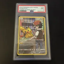Pikachu (Secret) 241/236 Sun & Moon Cosmic Eclipse Pokemon Card PSA 9 - Image 1