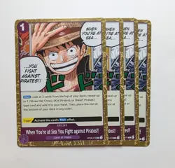 4 x When You're At Sea You OP05-076 Foil One Piece TCG Card Game Playset NM - Image 1