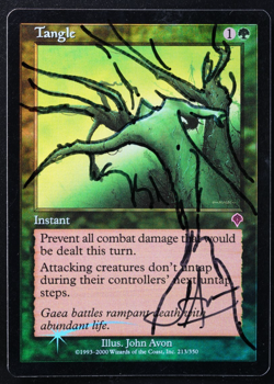 Tangle Invasion Foil Signed and Altered by John Avon Magic Card MTG - Image 1