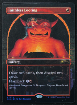 Faithless Looting Secret Lair Crimped Error Foil Magic Card MTG - Image 1