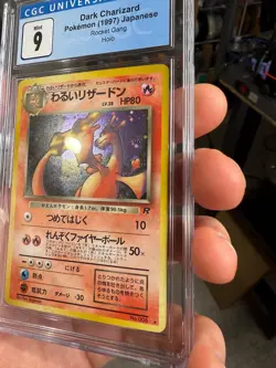 CGC 9 MINT Dark Charizard Japanese Team Rocket Gang 6 Holo Pokemon Card - Image 2