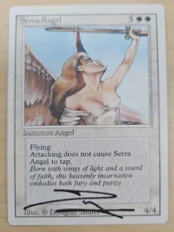 Magic the Gathering MTG Serra Angel x1 Revised Edition LIGHT PLAY English SIGNED - Image 1