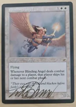 Magic The Gathering MTG Blinding Angel Nemesis ARTIST SIGNED Moderately Played - Image 1