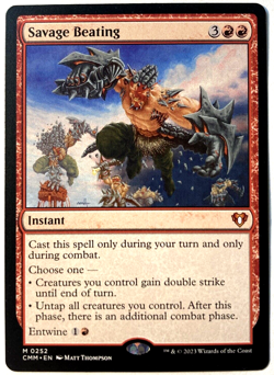 MTG Savage Beating Commander Masters 252 NM - Image 1