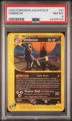 2003 Pokemon Aquapolis Umbreon 41 PSA 8 NM-MT - Image 1