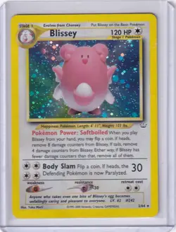 Blissey 2/64 Holo Rare Neo Revelation Pokemon Card Creased Holo Foil - Image 1