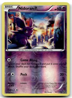 Nidoran M 43/114 XY - Steam Siege Common Reverse Holo Pokemon TCG LP - Image 1