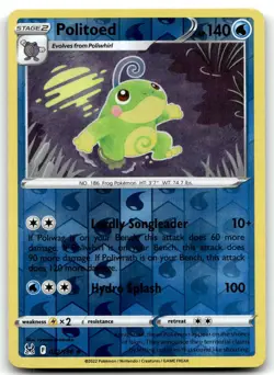 Politoed 032/196 SWSH11: Lost Origin Rare Reverse Holo Pokemon TCG LP - Image 1