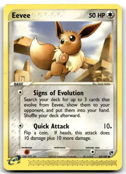 Eevee 63/100 Sandstorm Common Normal Pokemon TCG MP - Image 1