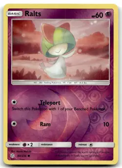 Ralts 80/236 SM - Cosmic Eclipse Common Reverse Holo Pokemon TCG LP - Image 1