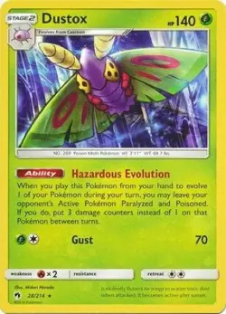 Dustox 28/214 Lost Thunder Rare Near Mint NM Pokemon DNA GAMES - Image 1
